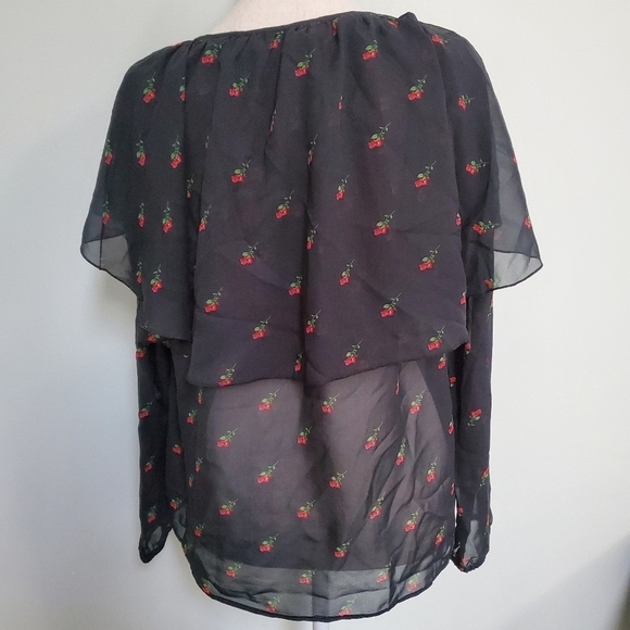 Wildfox Sheer Floral Ruffle Blouse - Picture 6 of 9
